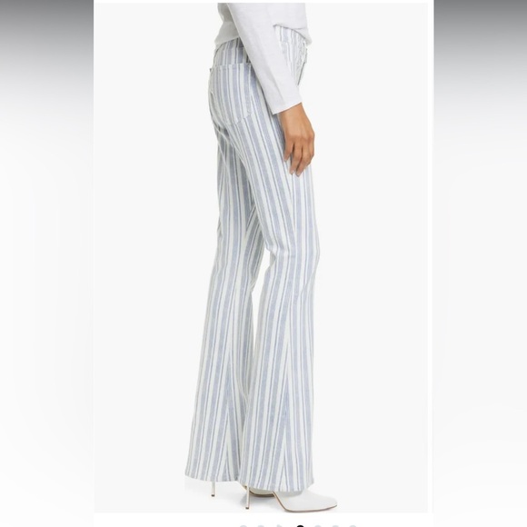 New FRAME Le High Flare Surfer Stripe High Waist Jeans Dutch Blue Multi NWT 25 - Picture 4 of 16